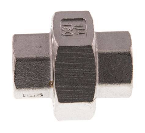 Union Connecteur droit Rp1/4'' femelle Acier inoxydable Joint plat PTFE 16bar (224.8psi)