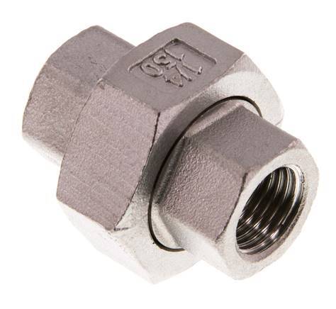 Union Connecteur droit Rp1/4'' femelle Acier inoxydable Joint plat PTFE 16bar (224.8psi)