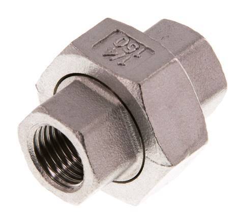 Union Connecteur droit Rp1/4'' femelle Acier inoxydable Joint plat PTFE 16bar (224.8psi)