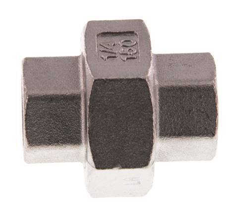 Union Connecteur droit Rp1/4'' femelle Acier inoxydable Joint plat PTFE 16bar (224.8psi)