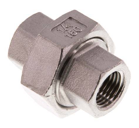 Union Connecteur droit Rp1/4'' femelle Acier inoxydable Joint plat PTFE 16bar (224.8psi)