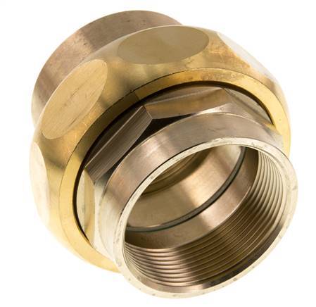 Union Straight Connector Rp2'' Female Brass Flat Seal Centellen 16bar (224.8psi)
