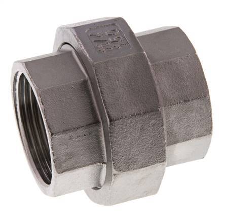 Union Connecteur droit Rp1 1/4'' Femelle Acier inoxydable Joint plat PTFE 16bar (224.8psi)