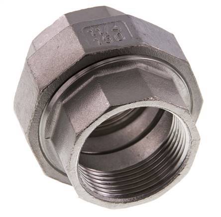 Union Connecteur droit Rp1 1/4'' Femelle Acier inoxydable Joint plat PTFE 16bar (224.8psi)