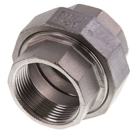 Union Connecteur droit Rp1 1/4'' Femelle Acier inoxydable Joint plat PTFE 16bar (224.8psi)