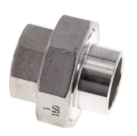 Union Straight Connector Rp1'' Female x 33.7mm Weld End Stainless Steel Conical Seal 16bar (224.8psi)