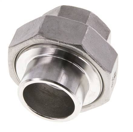Union Connecteur droit Rp1'' femelle x 33.7mm extrémité à souder acier inoxydable joint conique 16bar (224.8psi)