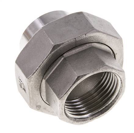 Union Connecteur droit Rp1'' femelle x 33.7mm extrémité à souder acier inoxydable joint conique 16bar (224.8psi)
