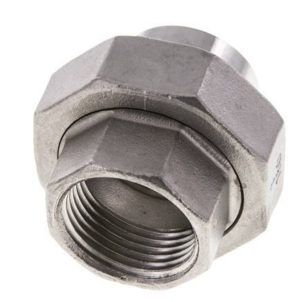 Union Connecteur droit Rp1'' femelle x 33.7mm extrémité à souder acier inoxydable joint conique 16bar (224.8psi)