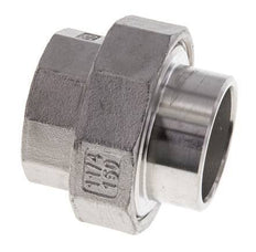 Union Straight Connector Rp1 1/4'' Female x 42.4mm Weld End Stainless Steel Conical Seal 16bar (224.8psi)