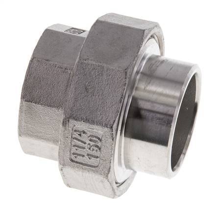 Union Connecteur droit Rp1 1/4'' Femelle x 42.4mm Extrémité à souder Acier inoxydable Joint conique 16bar (224.8psi)