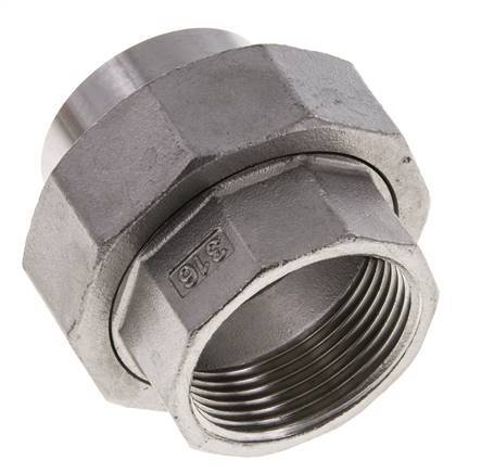 Union Connecteur droit Rp1 1/4'' Femelle x 42.4mm Extrémité à souder Acier inoxydable Joint conique 16bar (224.8psi)