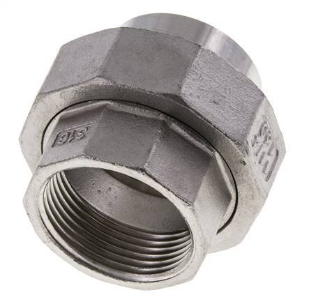 Union Connecteur droit Rp1 1/4'' Femelle x 42.4mm Extrémité à souder Acier inoxydable Joint conique 16bar (224.8psi)