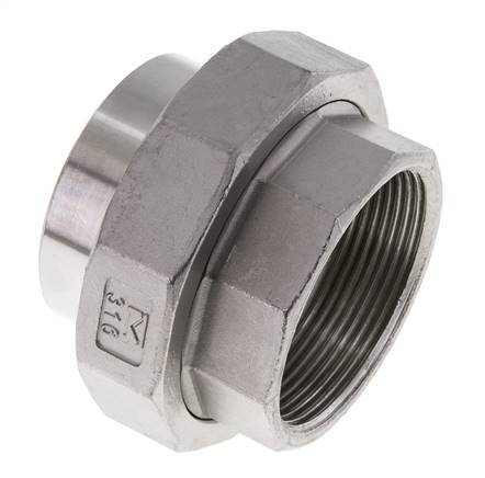 Union Connecteur droit Rp2'' femelle x 60.3mm extrémité à souder en acier inoxydable joint conique 16bar (224.8psi)