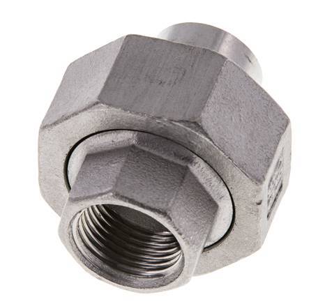 Union Straight Connector Rp3/8'' Female x 17.2mm Weld End Stainless Steel Conical Seal 16bar (224.8psi)