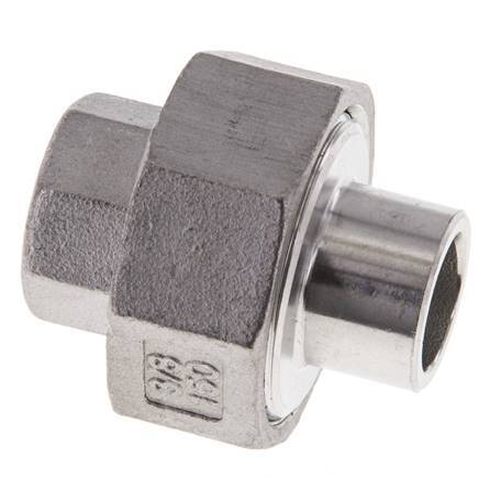Raccord union droit Rp3/8'' femelle x 17.2mm extrémité à souder en acier inoxydable joint conique 16bar (224.8psi)