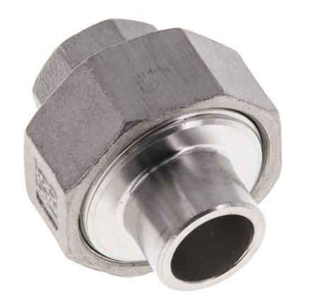 Raccord union droit Rp3/8'' femelle x 17.2mm extrémité à souder en acier inoxydable joint conique 16bar (224.8psi)