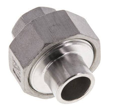 Raccord union droit Rp3/8'' femelle x 17.2mm extrémité à souder en acier inoxydable joint conique 16bar (224.8psi)