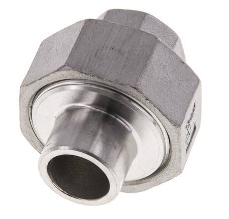Raccord union droit Rp3/8'' femelle x 17.2mm extrémité à souder en acier inoxydable joint conique 16bar (224.8psi)