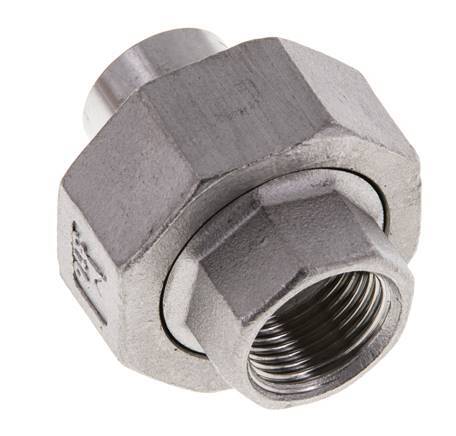 Raccord union droit Rp3/8'' femelle x 17.2mm extrémité à souder en acier inoxydable joint conique 16bar (224.8psi)
