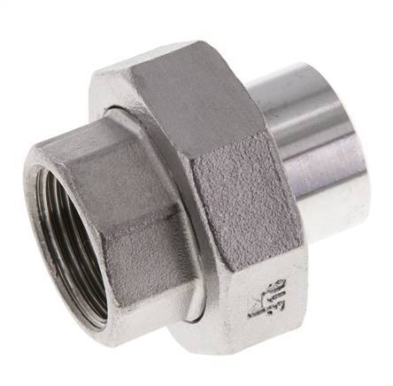 Union Straight Connector Rp3/4'' Female x 26.9mm Weld End Stainless Steel Conical Seal 16bar (224.8psi)
