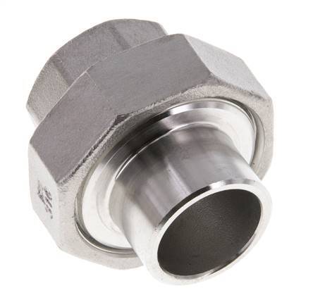 Raccord union droit Rp3/4'' femelle x 26.9mm extrémité à souder en acier inoxydable joint conique 16bar (224.8psi)