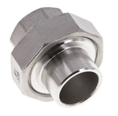 Raccord union droit Rp3/4'' femelle x 26.9mm extrémité à souder en acier inoxydable joint conique 16bar (224.8psi)