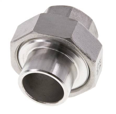 Raccord union droit Rp3/4'' femelle x 26.9mm extrémité à souder en acier inoxydable joint conique 16bar (224.8psi)