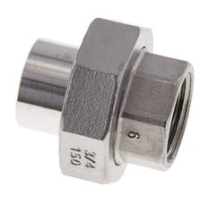 Raccord union droit Rp3/4'' femelle x 26.9mm extrémité à souder en acier inoxydable joint conique 16bar (224.8psi)