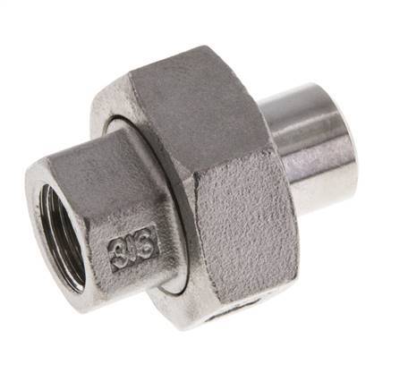 Raccord union droit Rp1/4'' femelle x 13.5mm extrémité à souder en acier inoxydable joint conique 16bar (224.8psi)