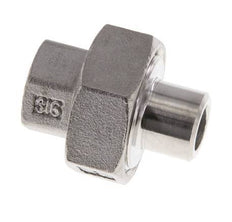 Raccord union droit Rp1/4'' femelle x 13.5mm extrémité à souder en acier inoxydable joint conique 16bar (224.8psi)