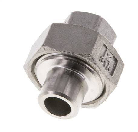 Raccord union droit Rp1/4'' femelle x 13.5mm extrémité à souder en acier inoxydable joint conique 16bar (224.8psi)