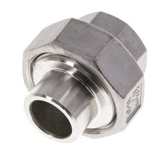 Raccord union droit Rp1/2'' femelle x 21.3mm extrémité à souder en acier inoxydable joint conique 16bar (224.8psi)