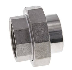 Raccord union droit Rp1 1/2'' femelle x 48.3mm extrémité à souder acier inoxydable joint plat PTFE 150bar (2107.5psi)