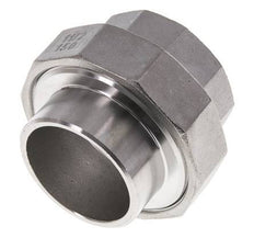 Raccord union droit Rp1 1/2'' femelle x 48.3mm extrémité à souder acier inoxydable joint plat PTFE 150bar (2107.5psi)