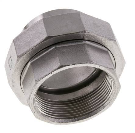 Union Straight Connector Rp2'' Female x 60.3mm Weld End Stainless Steel Flat Seal PTFE 150bar (2107.5psi)
