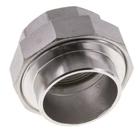 Union Connecteur droit Rp2'' femelle x 60.3mm extrémité à souder Acier inoxydable Joint plat PTFE 150bar (2107.5psi)