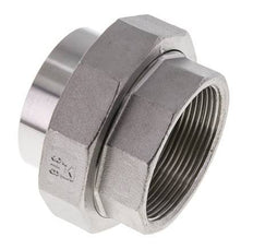 Union Connecteur droit Rp2'' femelle x 60.3mm extrémité à souder Acier inoxydable Joint plat PTFE 150bar (2107.5psi)