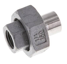 Raccord union droit Rp1/4'' femelle x 13.5mm extrémité à souder acier inoxydable joint plat PTFE 150bar (2107.5psi)