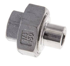 Raccord union droit Rp1/4'' femelle x 13.5mm extrémité à souder acier inoxydable joint plat PTFE 150bar (2107.5psi)