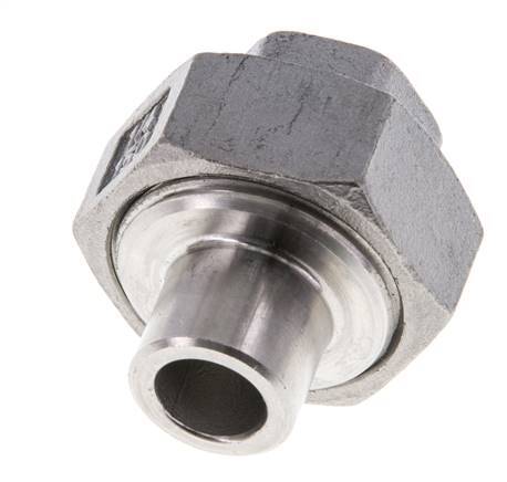 Raccord union droit Rp1/4'' femelle x 13.5mm extrémité à souder acier inoxydable joint plat PTFE 150bar (2107.5psi)