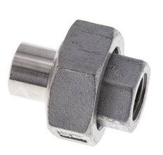 Raccord union droit Rp1/4'' femelle x 13.5mm extrémité à souder acier inoxydable joint plat PTFE 150bar (2107.5psi)
