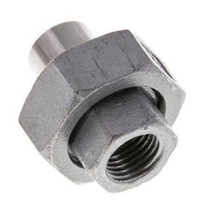 Raccord union droit Rp1/4'' femelle x 13.5mm extrémité à souder acier inoxydable joint plat PTFE 150bar (2107.5psi)