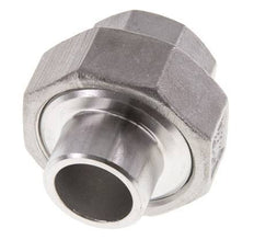 Raccord union droit Rp1/2'' femelle x 21.3mm extrémité à souder acier inoxydable joint plat PTFE 150bar (2107.5psi)