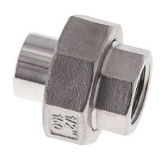 Raccord union droit Rp1/2'' femelle x 21.3mm extrémité à souder acier inoxydable joint plat PTFE 150bar (2107.5psi)