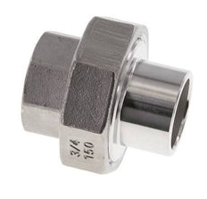 Raccord union droit Rp3/8'' femelle x 17.2mm extrémité à souder acier inoxydable joint plat PTFE 150bar (2107.5psi)