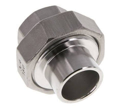 Raccord union droit Rp3/4'' femelle x 26.9mm extrémité à souder acier inoxydable joint plat PTFE 150bar (2107.5psi)
