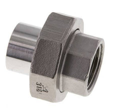 Raccord union droit Rp3/4'' femelle x 26.9mm extrémité à souder acier inoxydable joint plat PTFE 150bar (2107.5psi)