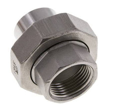 Raccord union droit Rp3/4'' femelle x 26.9mm extrémité à souder acier inoxydable joint plat PTFE 150bar (2107.5psi)