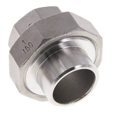 Union Straight Connector Rp1'' Female x 33.7mm Weld End Stainless Steel Flat Seal PTFE 150bar (2107.5psi)